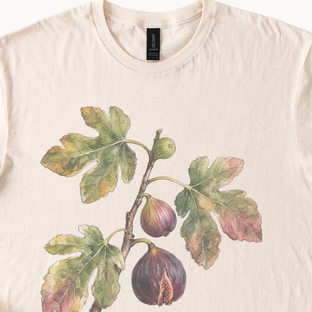 Fig Branch Ripening from Green to Split Purple Tee